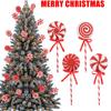 4Pcs Christmas Candy Cane Decorations Peppermint Ornaments for Christmas Tree Lollipop Craft Decor for Xmas Home Party Supplies