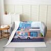 GUOYU Blanket Japanese Style Soft Warm BlanketRainbow Butterfly Throw BlanketCherry Blossoms Fleece BlanketInk Painting Style Fuzzy Blanket