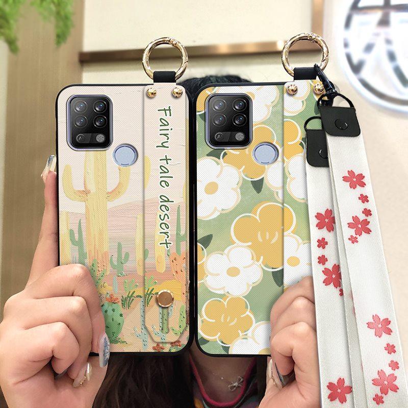 Ring Waterproof Phone Case For Tecno Pova/LD7 Anti-knock Anti-dust Lanyard Soft Case Fashion Design Durable Wristband