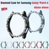 Двойной Алмазный Чехол для Samsung Galaxy Watch 6 40мм 44мм Блестящий ПК Полый Каркас Защитный для Galaxy Watch 6 Чехол Аксессуары