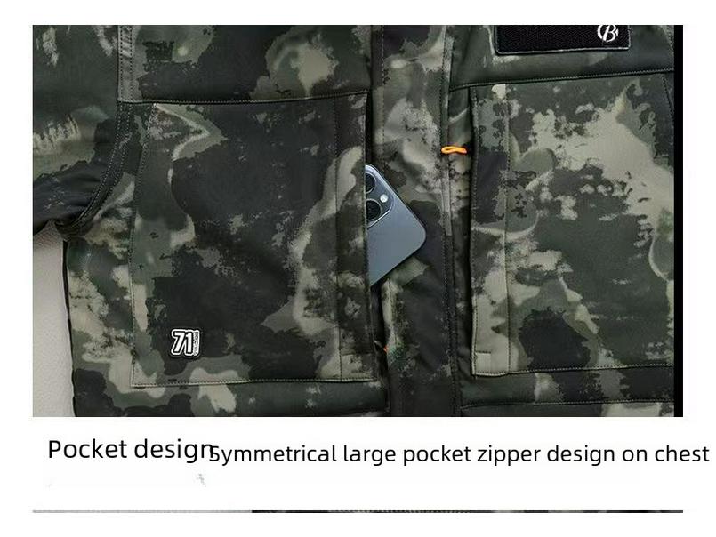 Утепленный камуфляжный рабочий костюм – прочный, морозостойкий, теплый из хлопка для осени/зимы