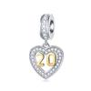 New Copper 12 25 50 Digital Pendant Charm Bead Fit Original Pan Bracelet For Gift Women'S Jewellery
