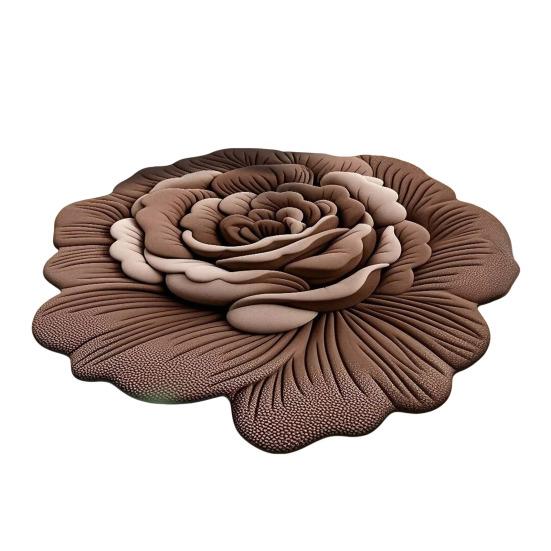 Floor Mat 3D Floral Design Non-Slip Dot-Embossed Backing Quick-Drying Plush Carpet Soft Comfort Bath Rug Home Decor