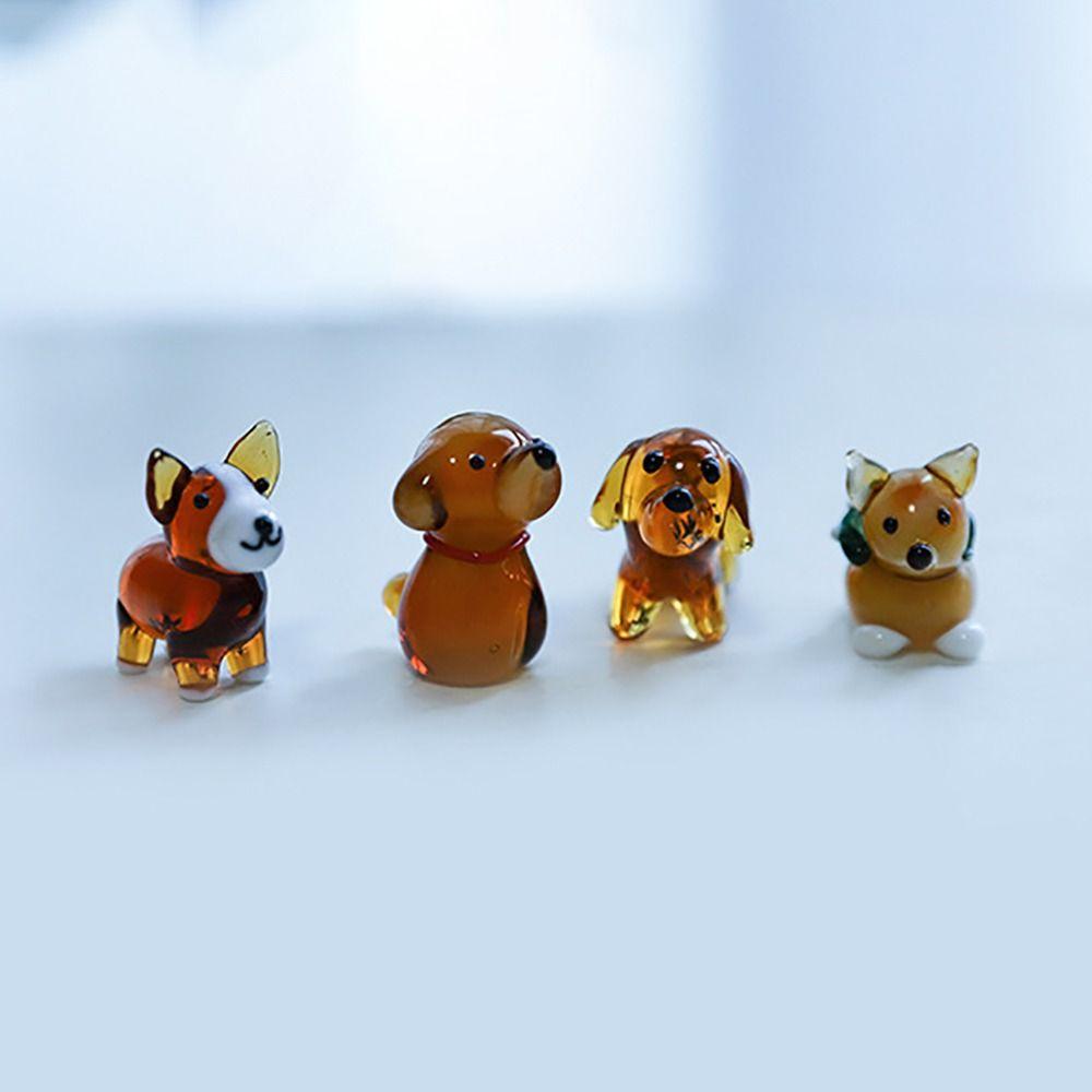 Украшения для собак из натриево-кальциевого стекла, поделки из мультяшных собак, изысканная модель собаки