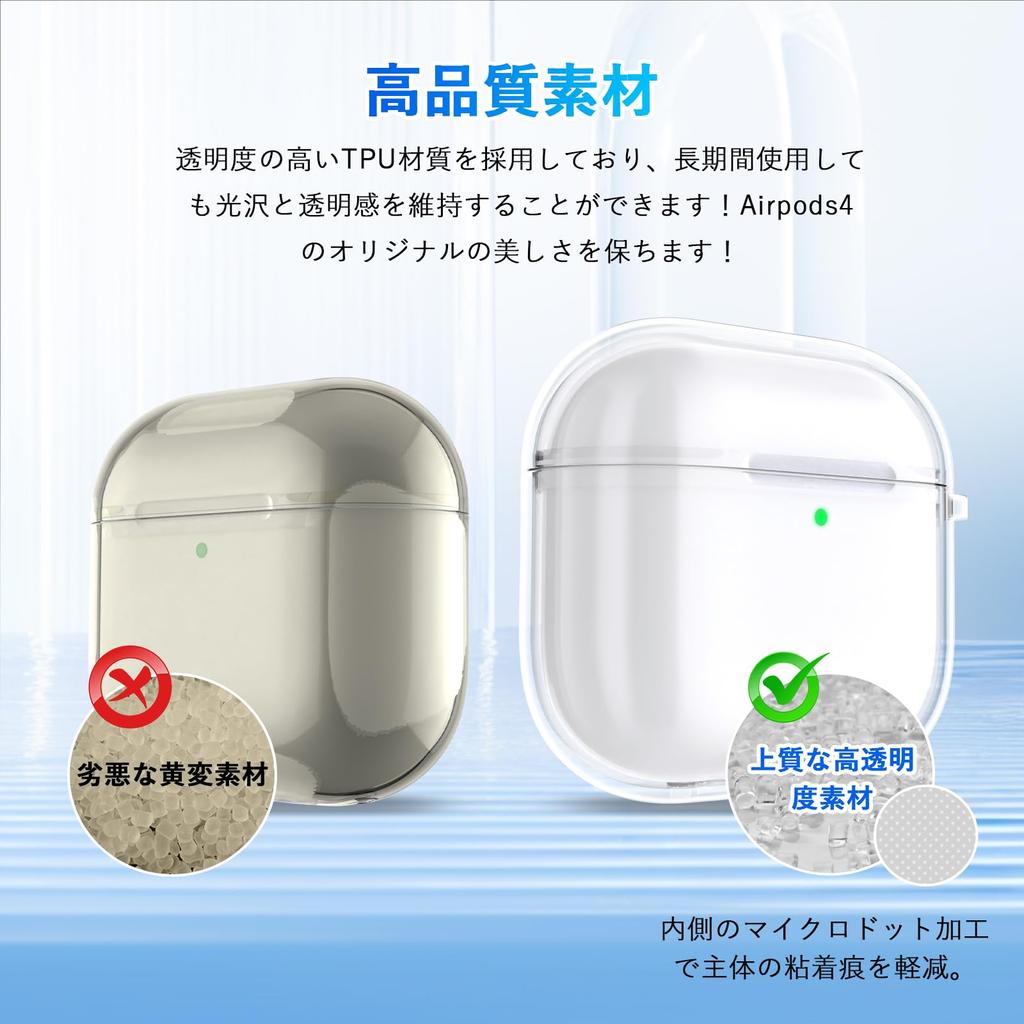 Чехол Seefox Airpods 4 для Airpods 4-го поколения, материал TPU, съемный, видимый светодиодный индикатор, возможность крепления и подзарядки, легкий чехол для Airpods 4