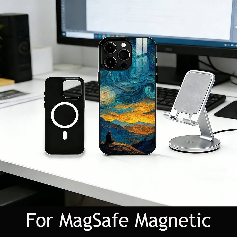 T-Звездная Н-Ночь Чехол для телефона Для iPhone17,16,15,14,13,12,11 Plus,Pro Магнитный Для Magsafe Беспроводной Зарядки