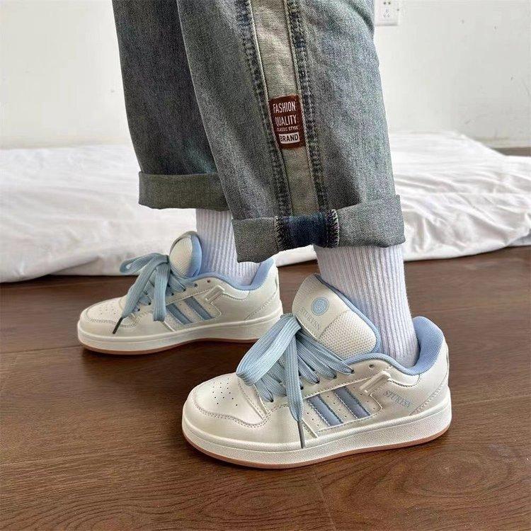 2024 новая студенческая ниша для отдыха женские белые кроссовки трендовая корейская версия ins уличная съемка ретро цветовая гамма кеды женские