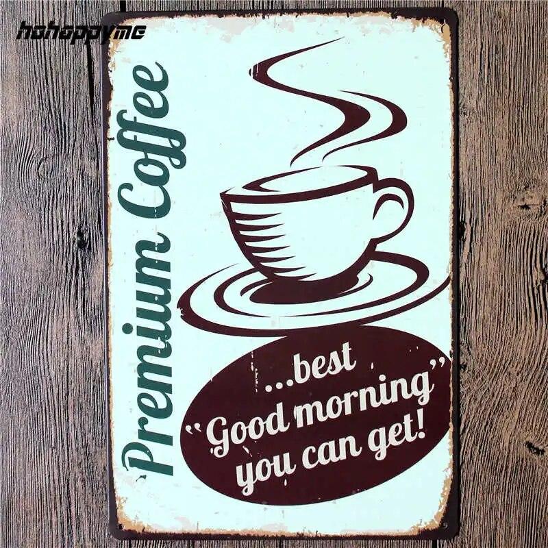 Coffee Menu Metal Plaque Signs House Art License Poster Home Decoration License Plate Tin Wall Decor 20*30 CM
