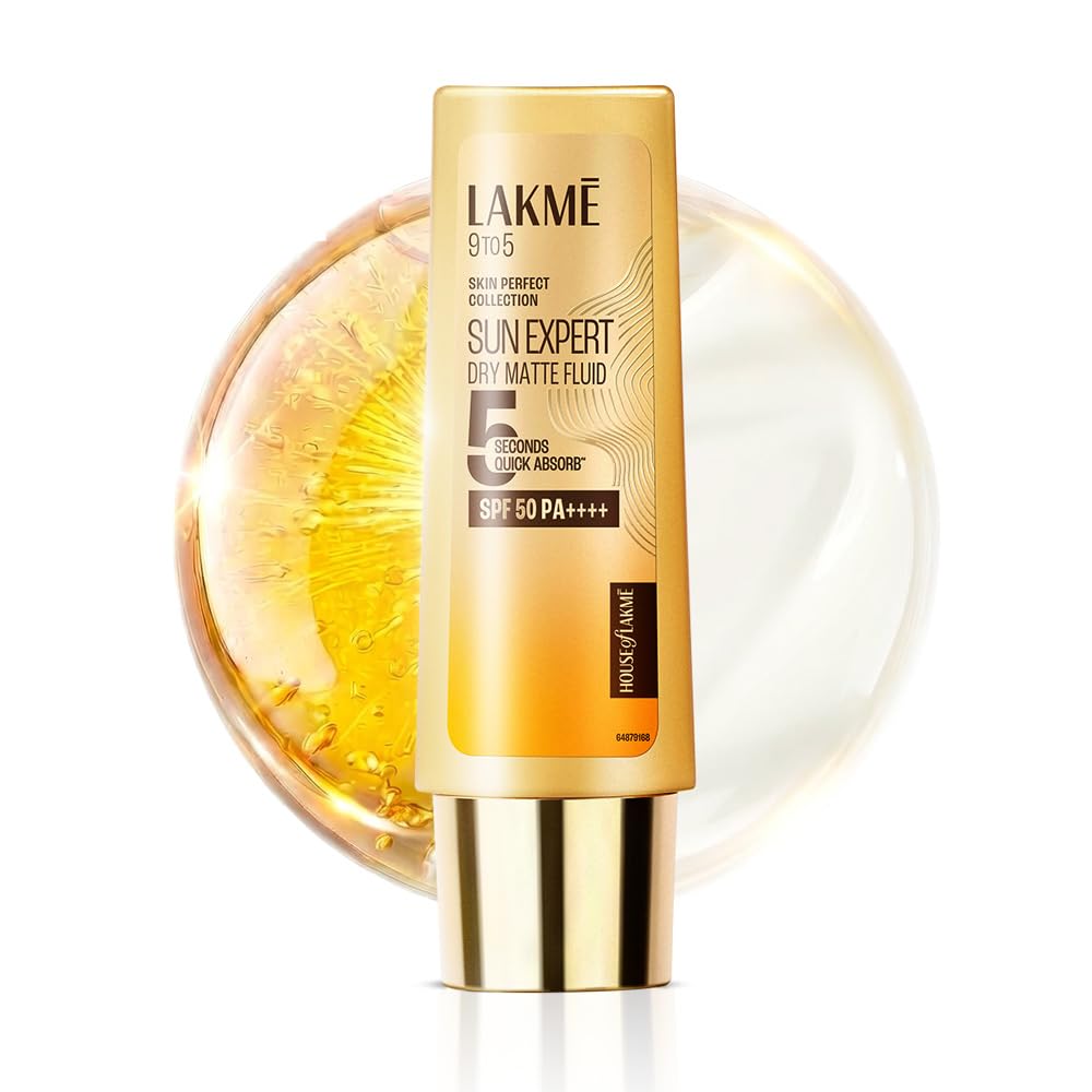 LAKMÉ Sun Expert, Сухой матовый флюид-солнцезащита, 50 мл, для жирной и комбинированной кожи, с 1% ниацинамида и керамидами, SPF 50 PA++++, Быстро впитывающийся,