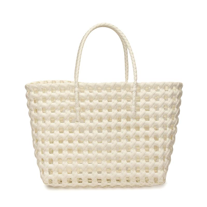 New Hollow Woven Bag Handbag Vegetable Basket Vacation Leisure Beach Bag Handbag Shopping Bath Basket