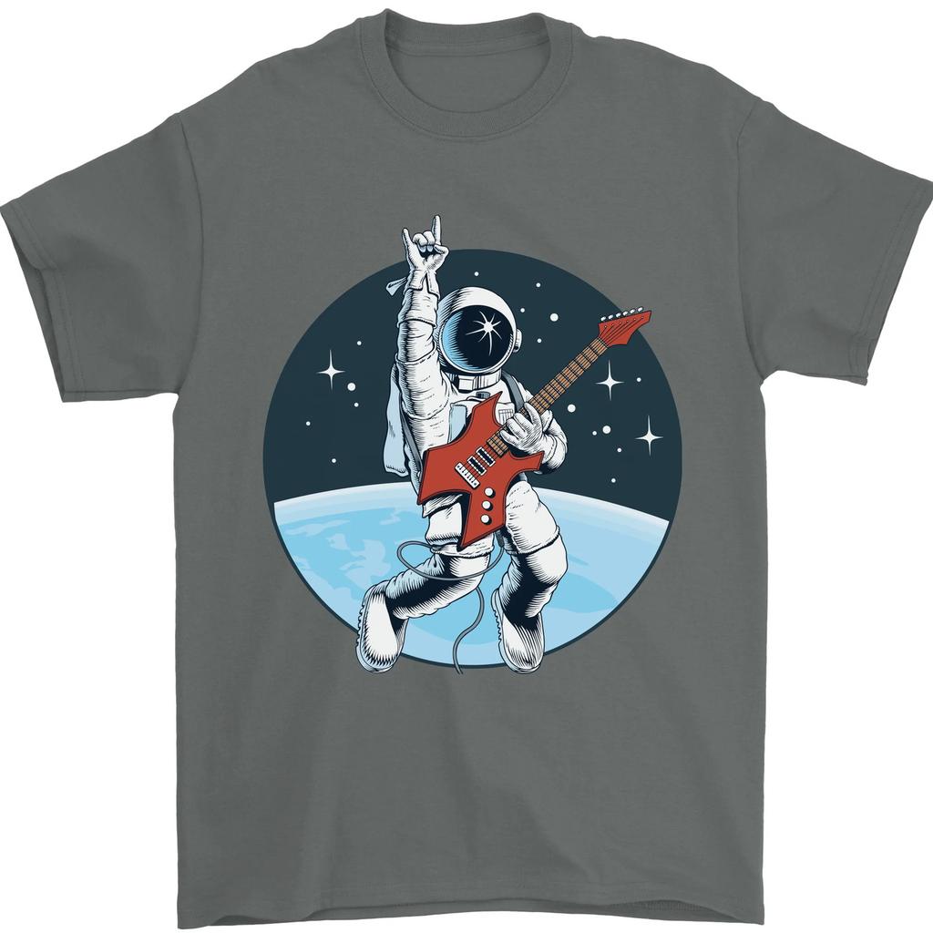 Space Rock Funny Astronaut Guitar Guitarist Unisexs TShirt Women Unisex Summer Fashion Casual Cotton Graphic T Shirts Streetwear