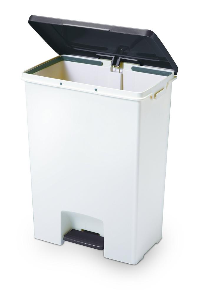 Asbel Мусорное ведро с педалью Evan, устойчивое к запахам, малой глубины, узкое A6418 Крышка, Широкое, Педаль, 45 л, Коричневое,