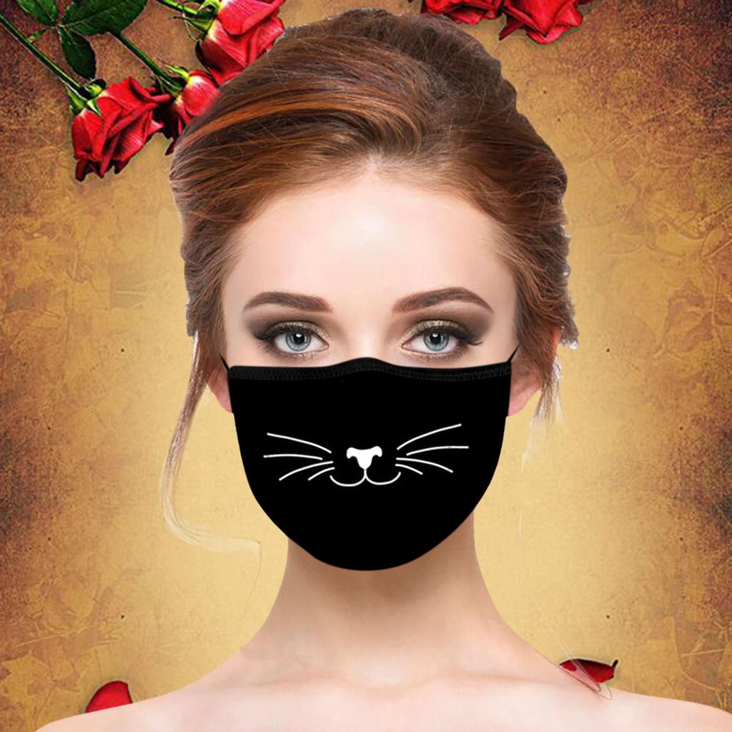 Взрослая моющаяся и многоразовая дышащая маска от ветра и смога с рисунком бороды