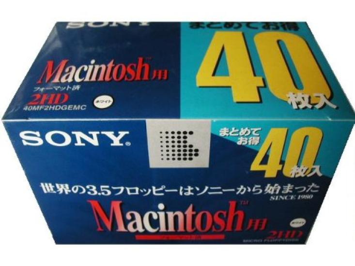 Sony Macintosh отформатировал 2HD 40 листов за один раз, тип дискеты 40MF2HDGEMC 3.5 (белый)