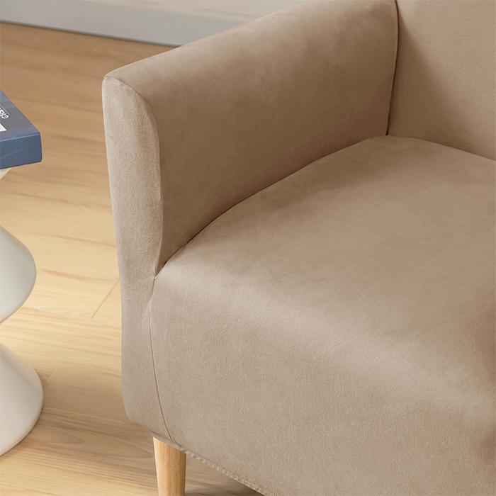 Cover For Small Armchair S, Velvet, Beige, Cappuccino