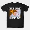 Мужская черная футболка с принтом Nice Game Pretty Boy Печать на трансферной бумаге без вырезания Хлопковая футболка