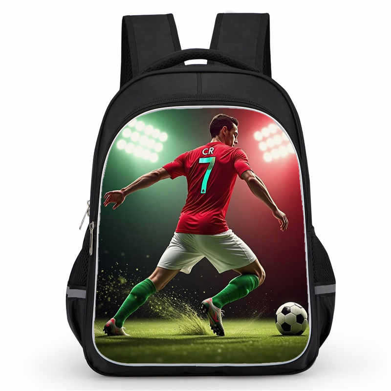 Рюкзак Cr7 Печать Высокой Четкости Большая Вместимость Многофункциональный Молния Oxford Защита Спины Легкий Рюкзак