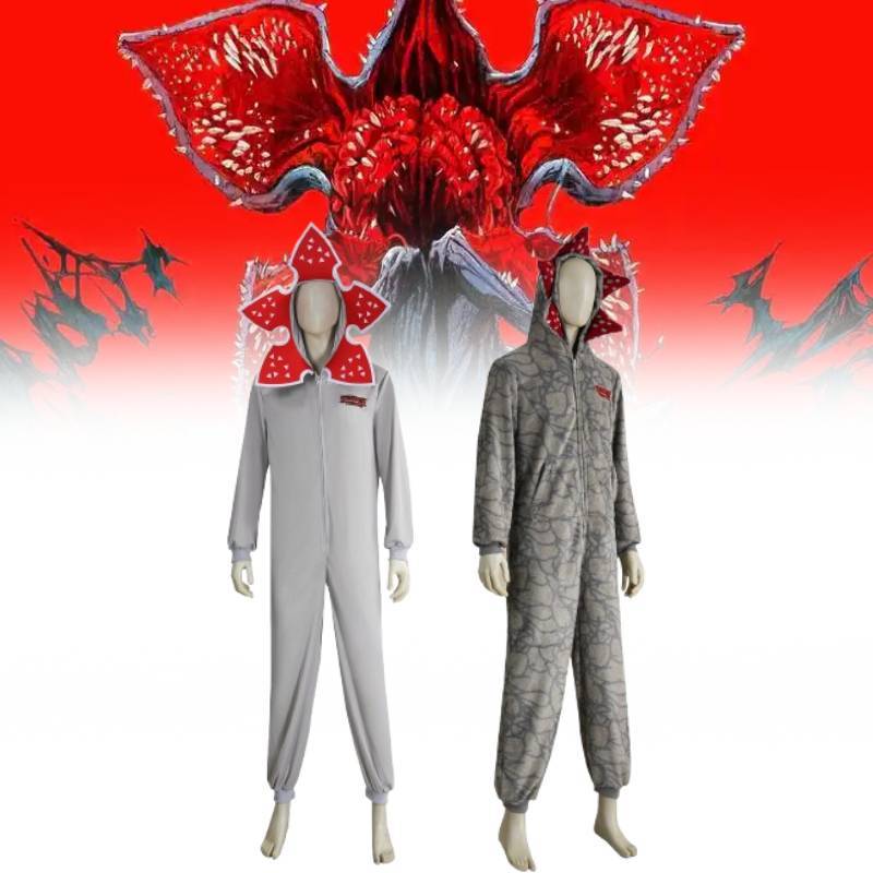 Stranger Things 5 Cosplay Costume With Blowout Face Plant Monster Jumpsuit For Adults And Teens