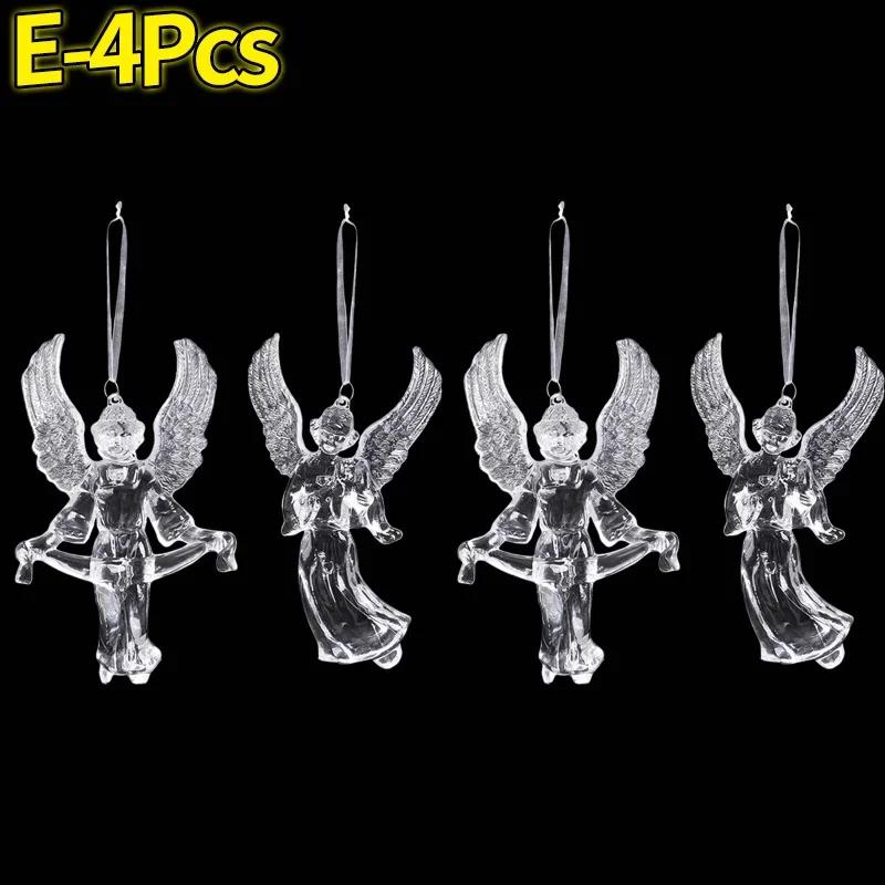 Crystal Clear Snowflake Pendants Transparent Christmas Tree Hanging Ornaments Icicle Holiday Winter Party Decorations Wholesale
