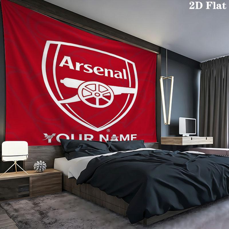 Arsenal F Custom Name Wall Tapestry Aesthetic Wall Hanging Printed Fabric Blanket Decorative Tapestries for Bedroom Living Room Home Decor