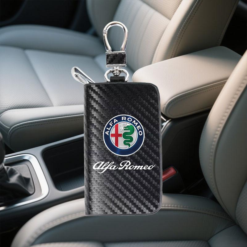 Car Key Protection Shell Bag Carbon Filber Key Case Keychain For Alfa Romeo giulia stelvio giulietta 159 147 156 166 Accessories cxa532