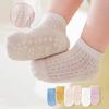 Летние детские носки, простые однотонные носки до щиколотки для маленьких мальчиков и девочек, нескользящие детские короткие носки из чесаного хлопка и хлопка