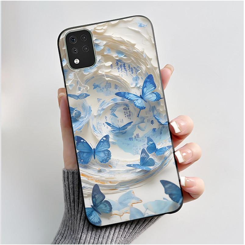 Милый Чехол Для LG K42 Capa LG Q52 Fundas LG K52 Coque LG K62 Печатный Корпус Защитная Крышка Мягкий Силикон Мультяшный Черный Корпус