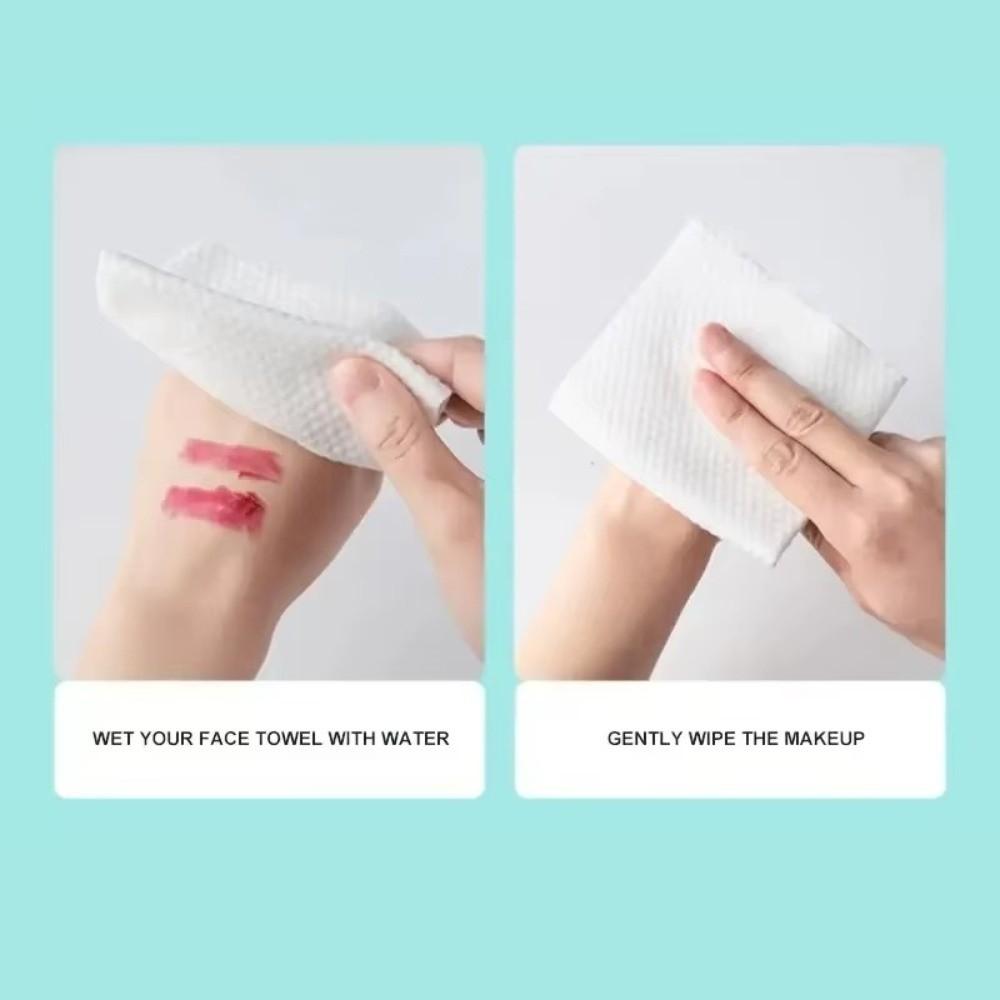60 Cards Skin-friendly Soft Touch Disposable Cotton Face Towel  Travel Outdoor Use