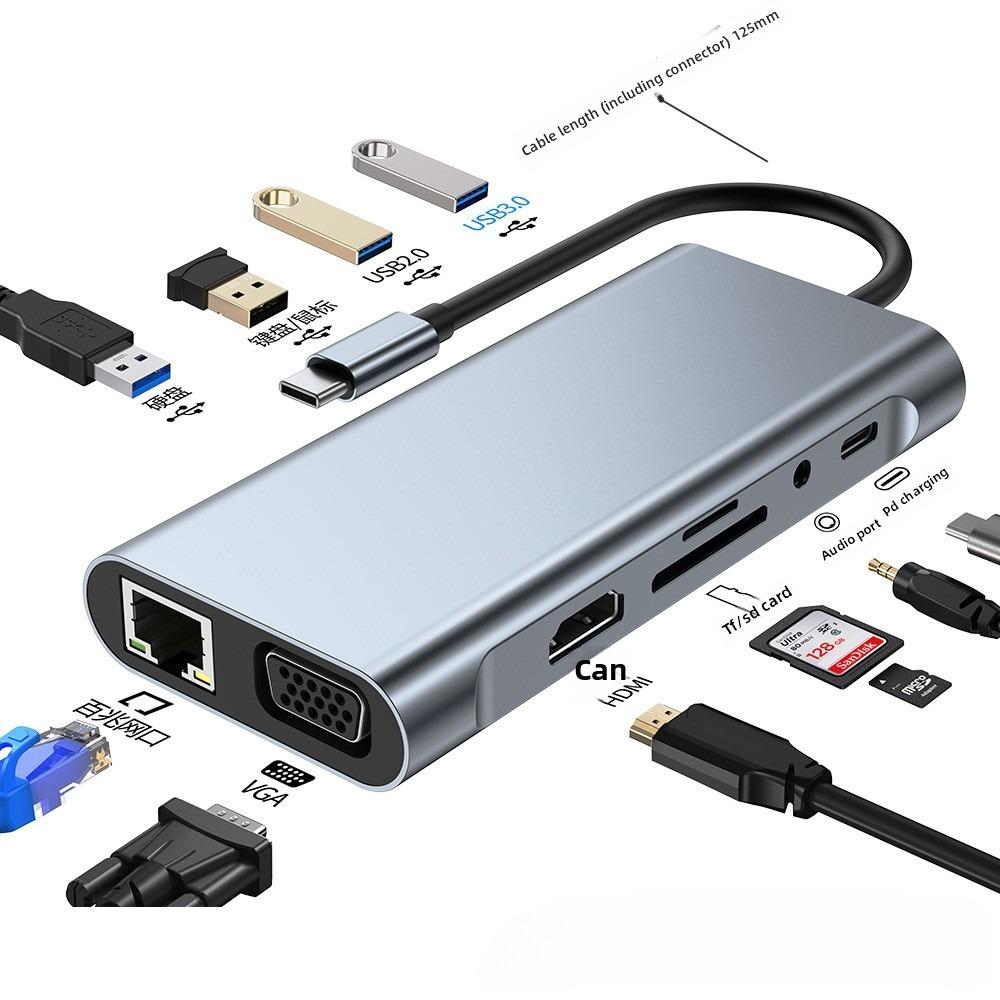 11 в 1 USB C Hub многопортовый адаптер для MacBook Pro Air с HDMI VGA Ethernet USB 3.0 портами док-станция для ноутбука