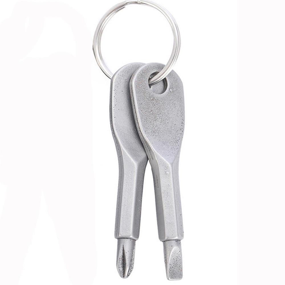 2 PCS Multifunctional Pocket Mini Tool Screwdriver Set with Key Ring Portable 