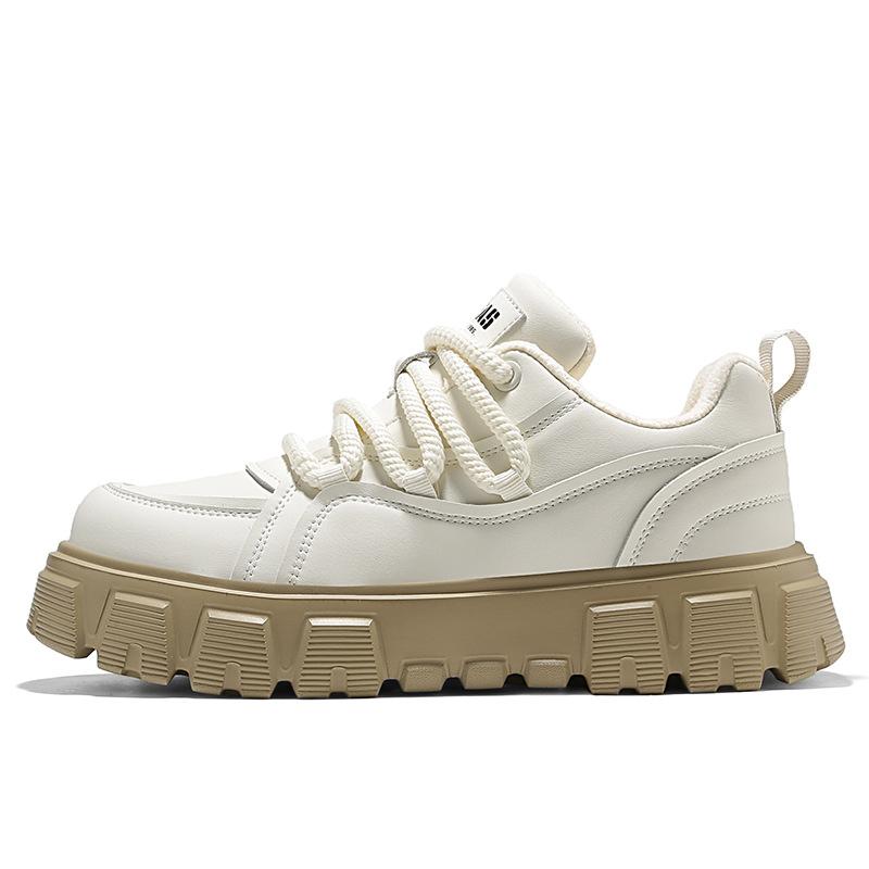 New Winter Men's Shoes Korean Style Fashionable and Versatile Casual Men's Shoes Comfortable Thick Sole Heightened Leather Men's Shoes