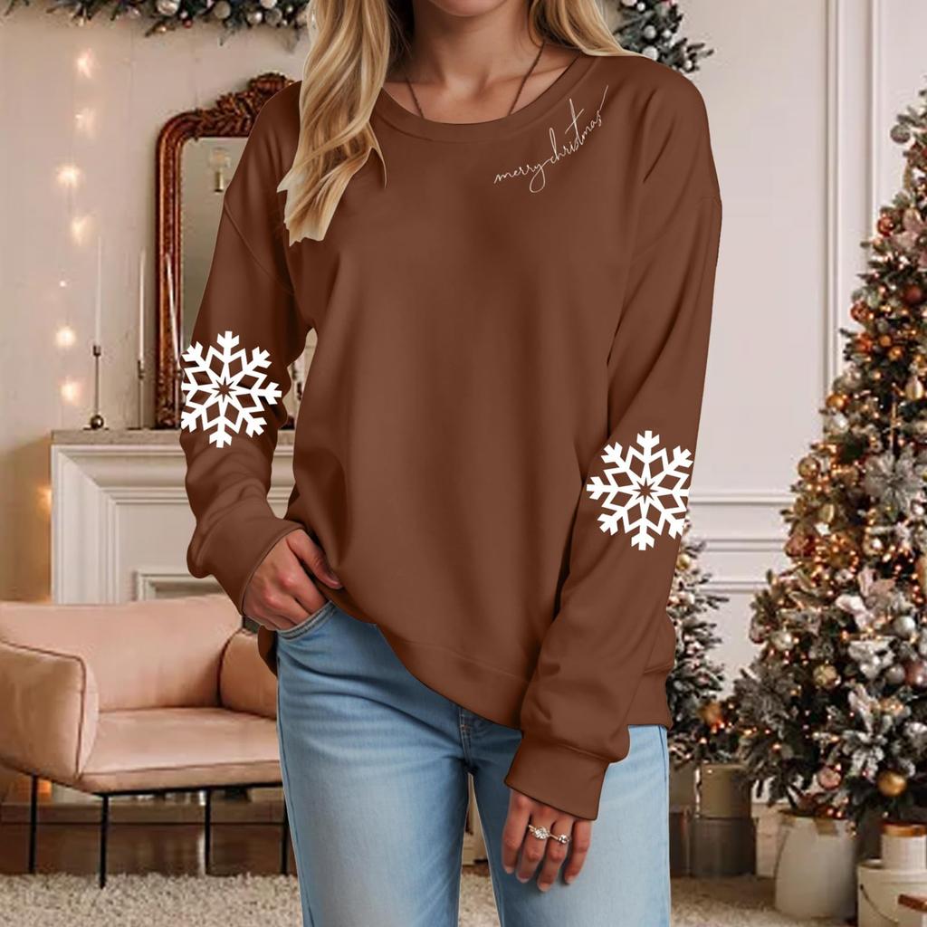 Ladies' Loose Comfortable Casual Fashionable Christmas Printed Sweatshirt