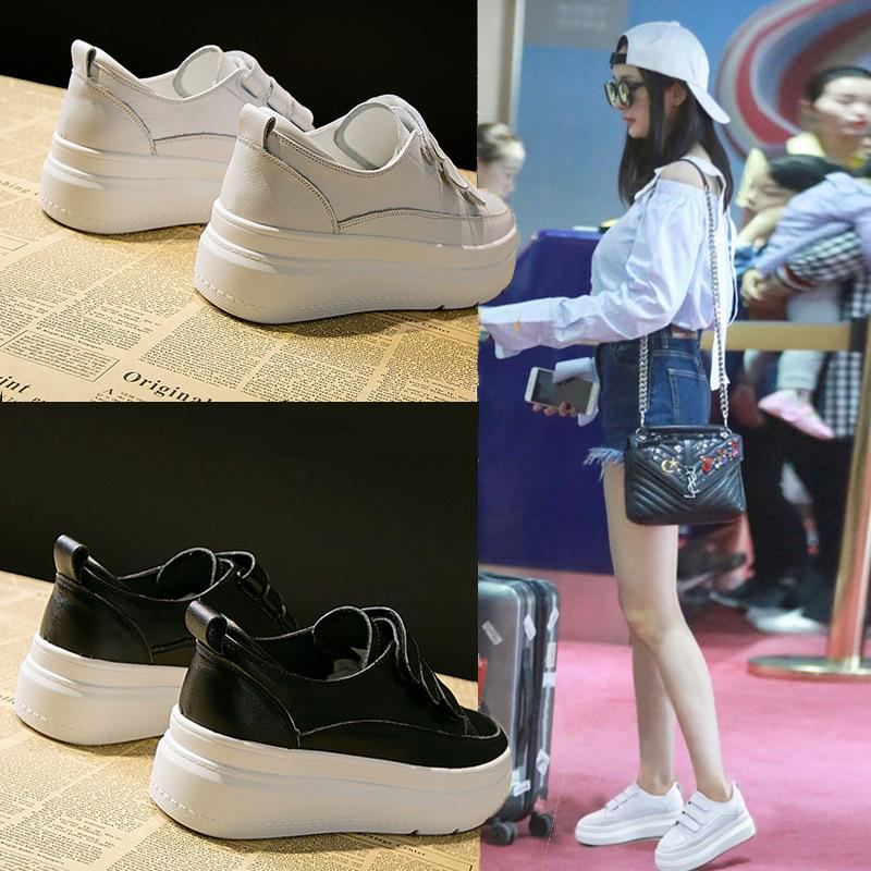 New Spring and Autumn Velcro Little White Shoes Korean Version Casual and Comfortable Inner Heightening Platform Women's Shoes