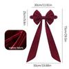 Бордовые чехлы на стулья Рождественские красные банты для стульев 11,8" X 29,5" Эластичные бордовые бархатные чехлы Банты для стульев