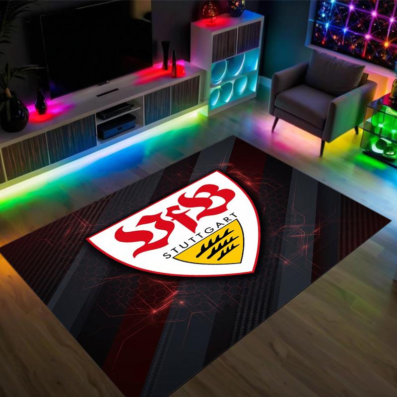 VfB Stuttgart Design Crystal Velvet Carpet Cozy Non?Slip Printed Rug For Bedroom Living Room Entrance