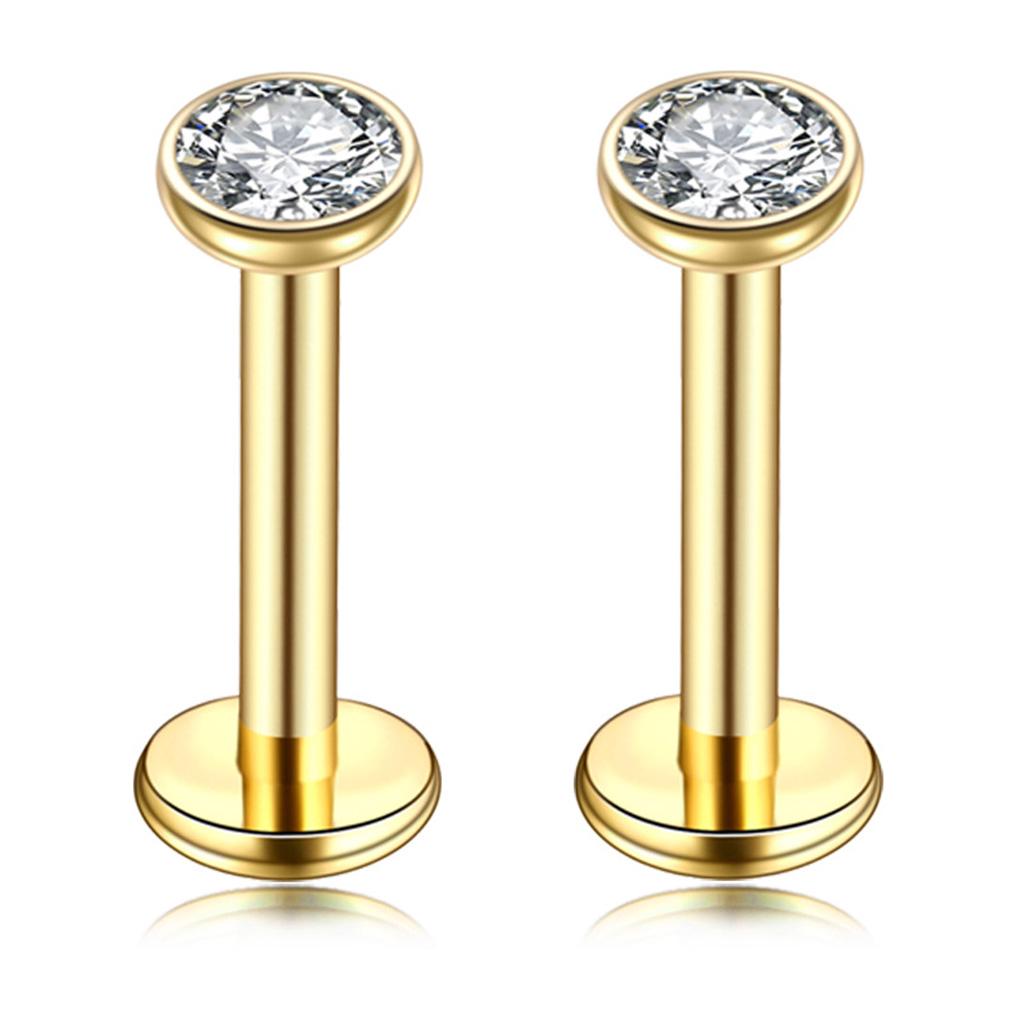 16G Steel Lip Bar Labret Rings Tragus Stud Piercing Jewelry Silver