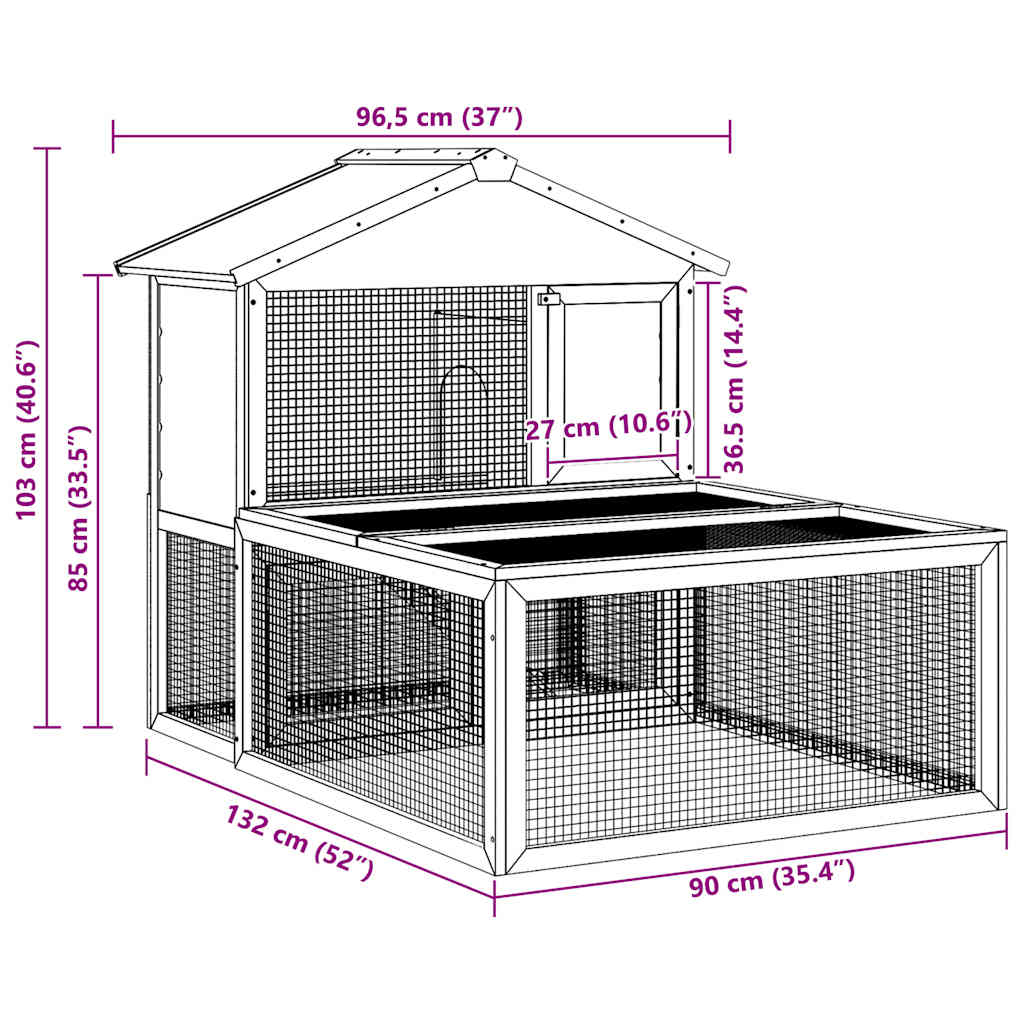 Small Animal Rabbit Hutch Wood