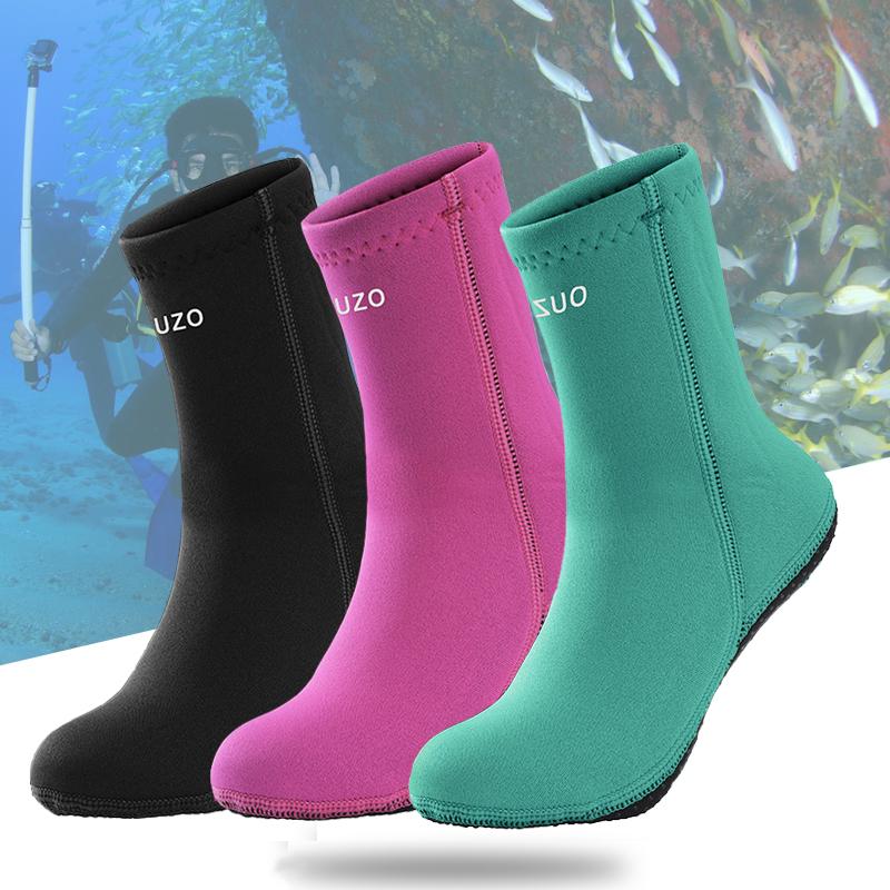 (US34-41)3mm Neoprene Diving Socks Teenager Non-Slip Beach Wetsuit Water Sport Scuba Snorkeling Surfing Socks Adults