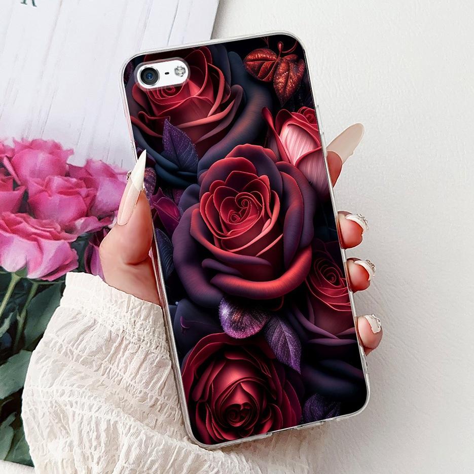 Для Apple iPhone 5 5S Чехол iPhoneSE Роскошный Чехол с Рисунком Цветов Мягкий Силиконовый Чехол для Телефона Для iPhone SE 2020 2022 iPhone5 Fundas