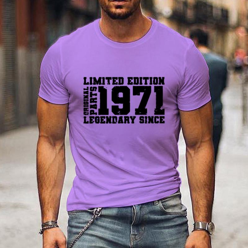 ИЗДАНИЕ 1971 года Футболки с принтом букв Повседневные с круглым вырезом с коротким рукавом Для мужчин Повседневная одежда для улицы Футболка Женские футболки Топы
