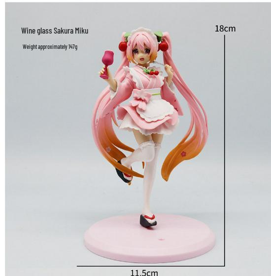 High-Quality Sakura Hatsune Miku PVC Doll with Decorative Chassis Ornaments