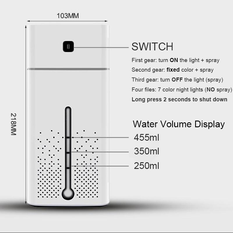 1000 мл увлажнитель воздуха ультразвуковой USB-диффузор аромат эфирного масла светодиодный ночник очиститель тумана увлажнитель для домашнего офиса подарок