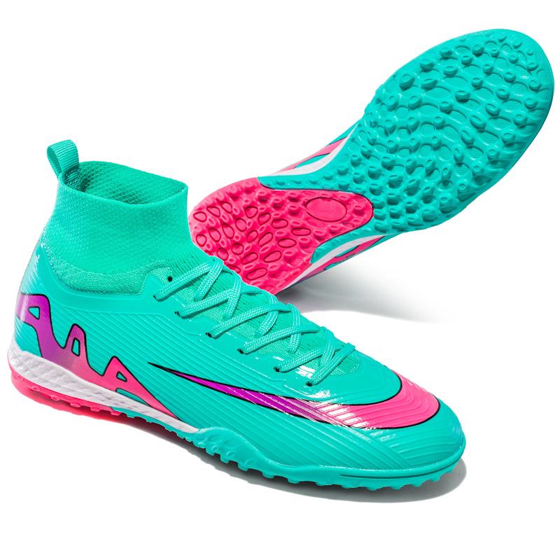 2025 new football shoes long broken nails high top men's and women's youth sports training shoes fashion non-slip
