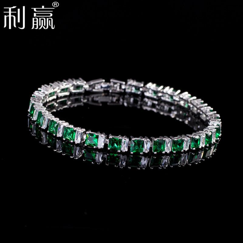 South Korea Aaa Zircon Bracelet Simple Girl Accessories Electroplated Real White Gold Color Retention Lasting