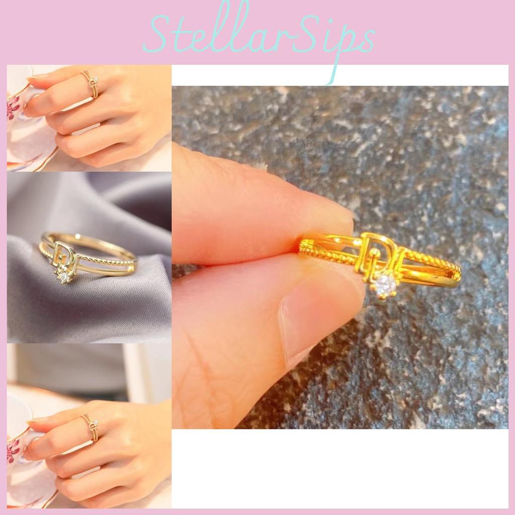 Beautifully Designed Open D-shaped Ring For Women With Brilliant Rhinestone Embellishments