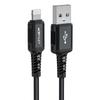 Acefast MFI Certified USB To Lightning Cable 1.8m, 2.4A Black