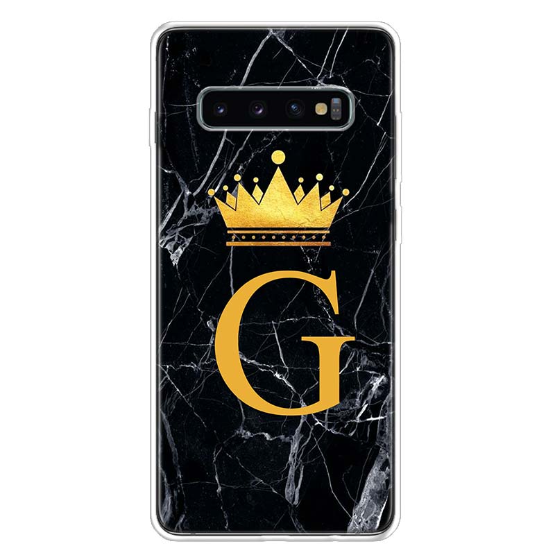 Чехол для телефона с буквенным алфавитом и короной AJ для Samsung Galaxy S10 Plus S20 FE S21 S22 Ultra S10E S9 S8 + S7 Edge J4