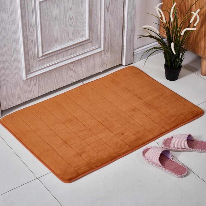 Утолщенный коврик для ванной комнаты, коврик из кораллового бархата, стеганый коврик для ног, входной ковер, нескользящий коврик для ванной комнаты, медленный отскок