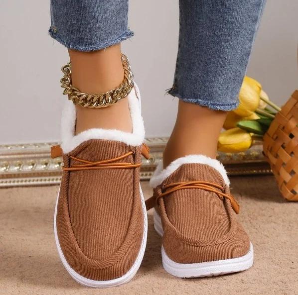 Модные Новые Женские Зимние Ботильоны Слипоны Замшевые Снежные Сапоги Плюшевый Натуральный Мех Теплые Хлопковые Ботинки Уличная Повседневная Женская Обувь на Плоской Подошве