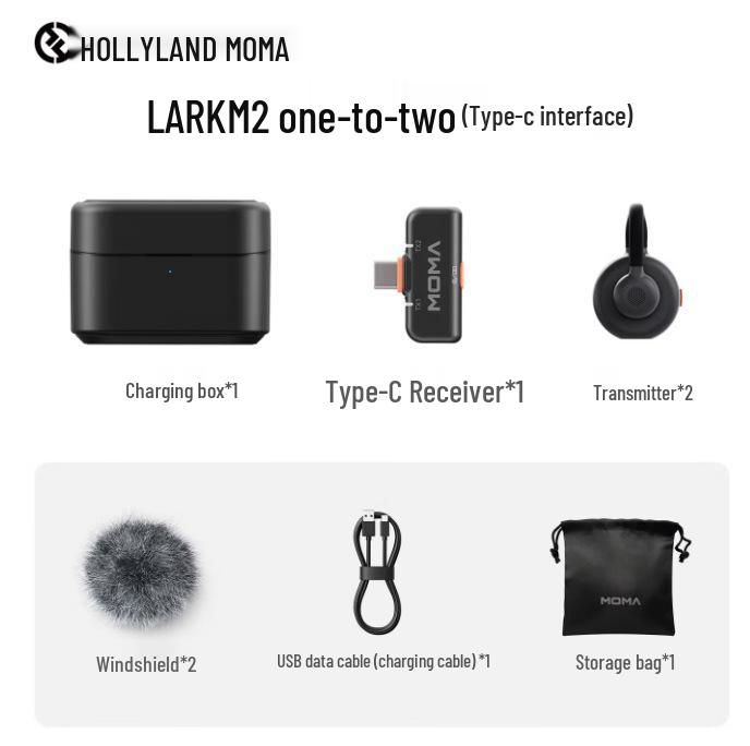 MAMEN LARK M2 Двойной беспроводной петличный микрофон для интервью, прямых трансляций и записи с шумоподавлением